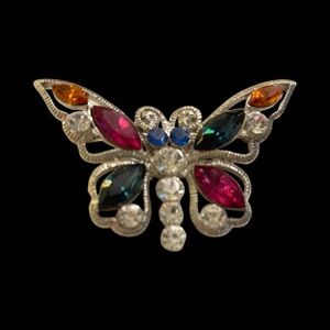 Elegant Multicolor Butterfly Brooch